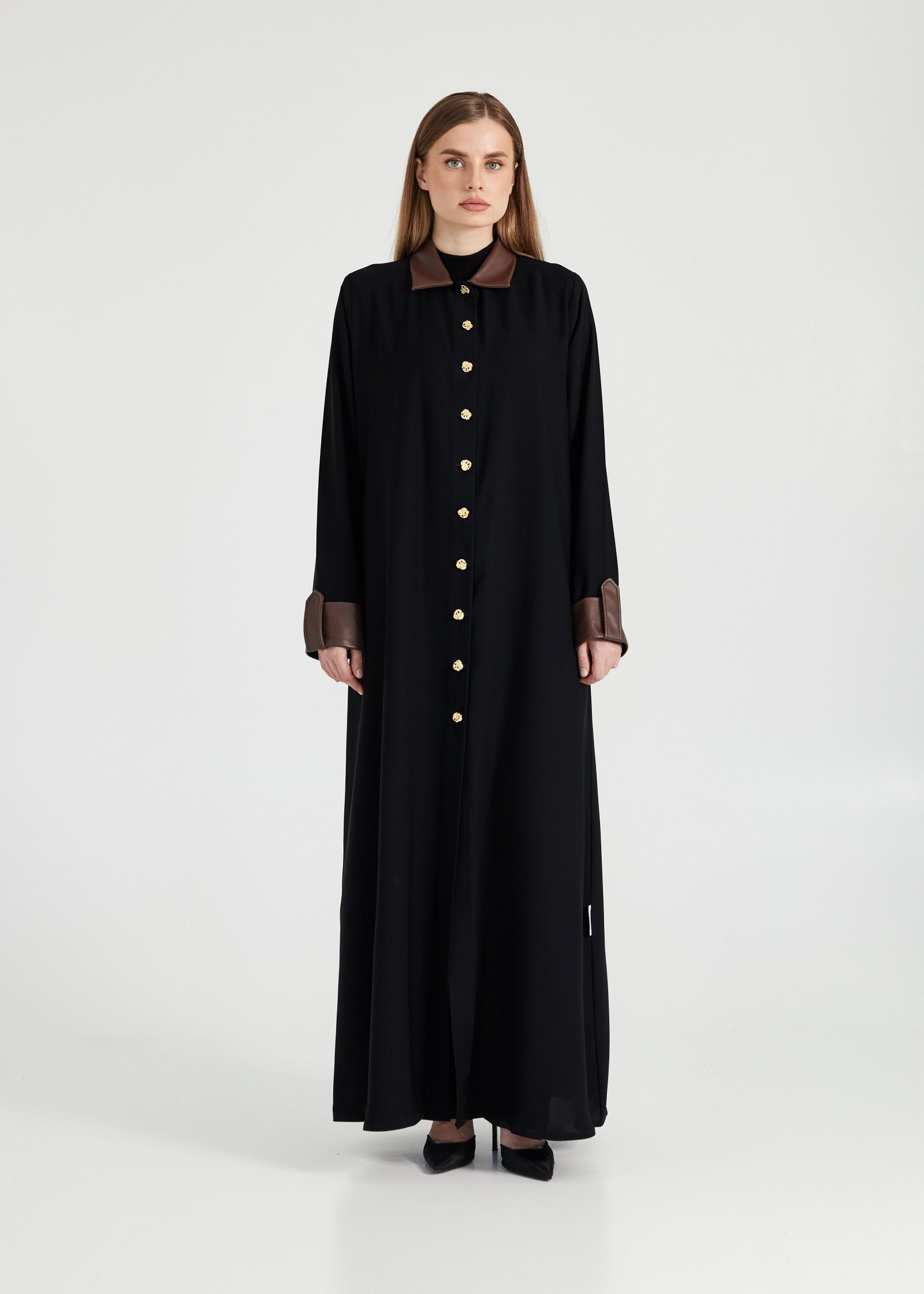 M052-1 Black Core Abaya