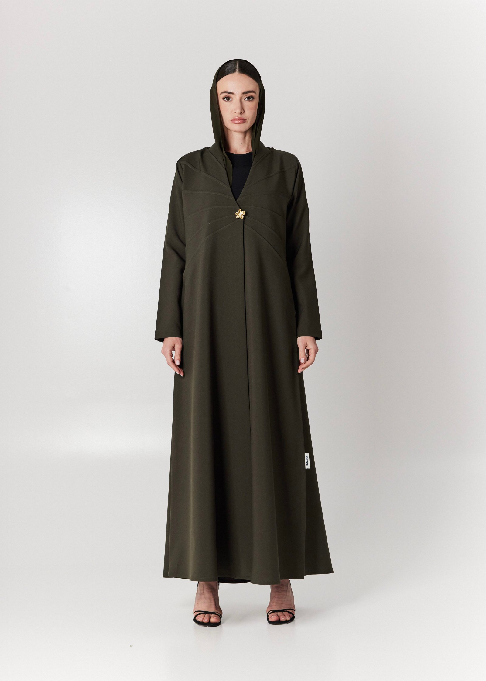 m073-1 Flash Light Abaya (L 54 Black Color)