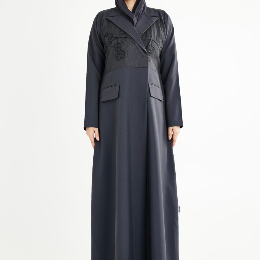 Gray Rose Abaya (M 54)