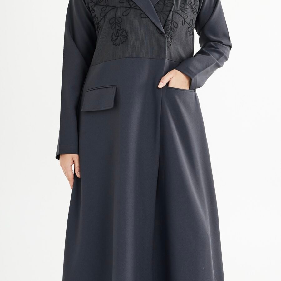 Gray Rose Abaya (M 54)