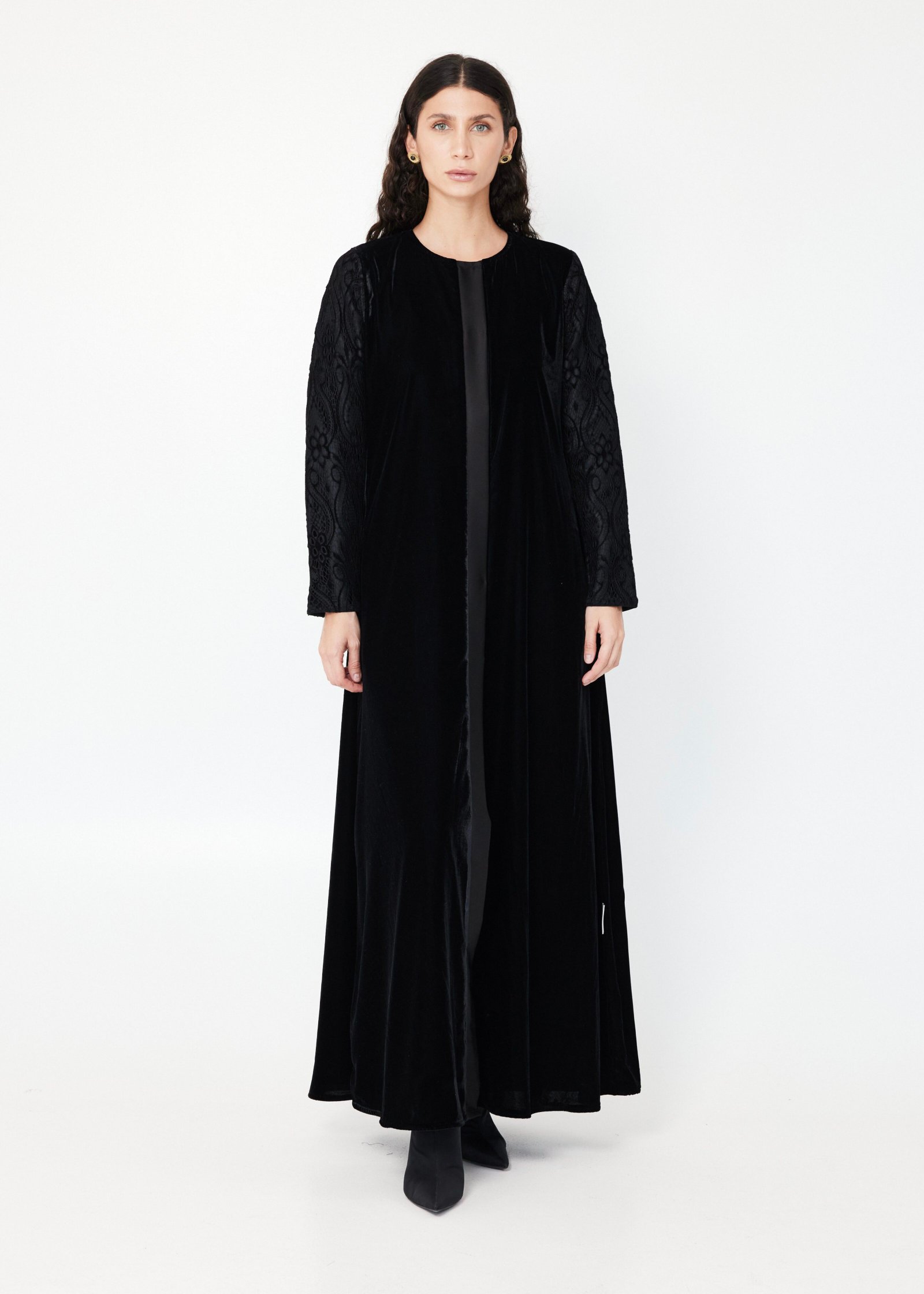 Embroidered Velvet Abaya