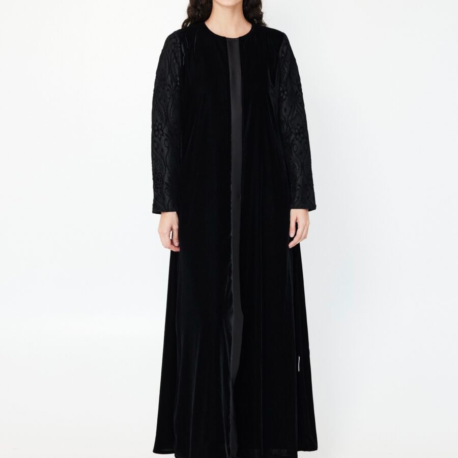 Embroidered Velvet Abaya