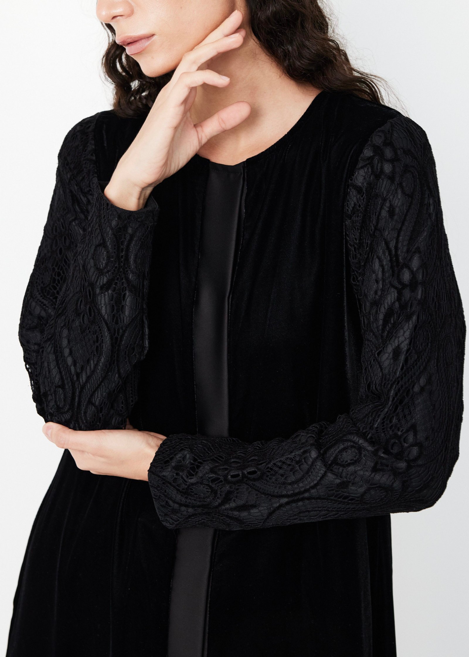 Embroidered Velvet Abaya