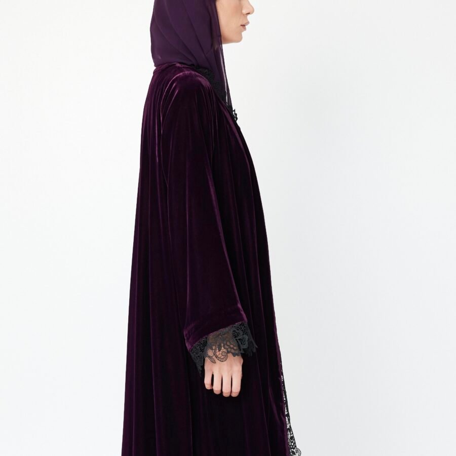 M106-3 Velvet Lace Abaya