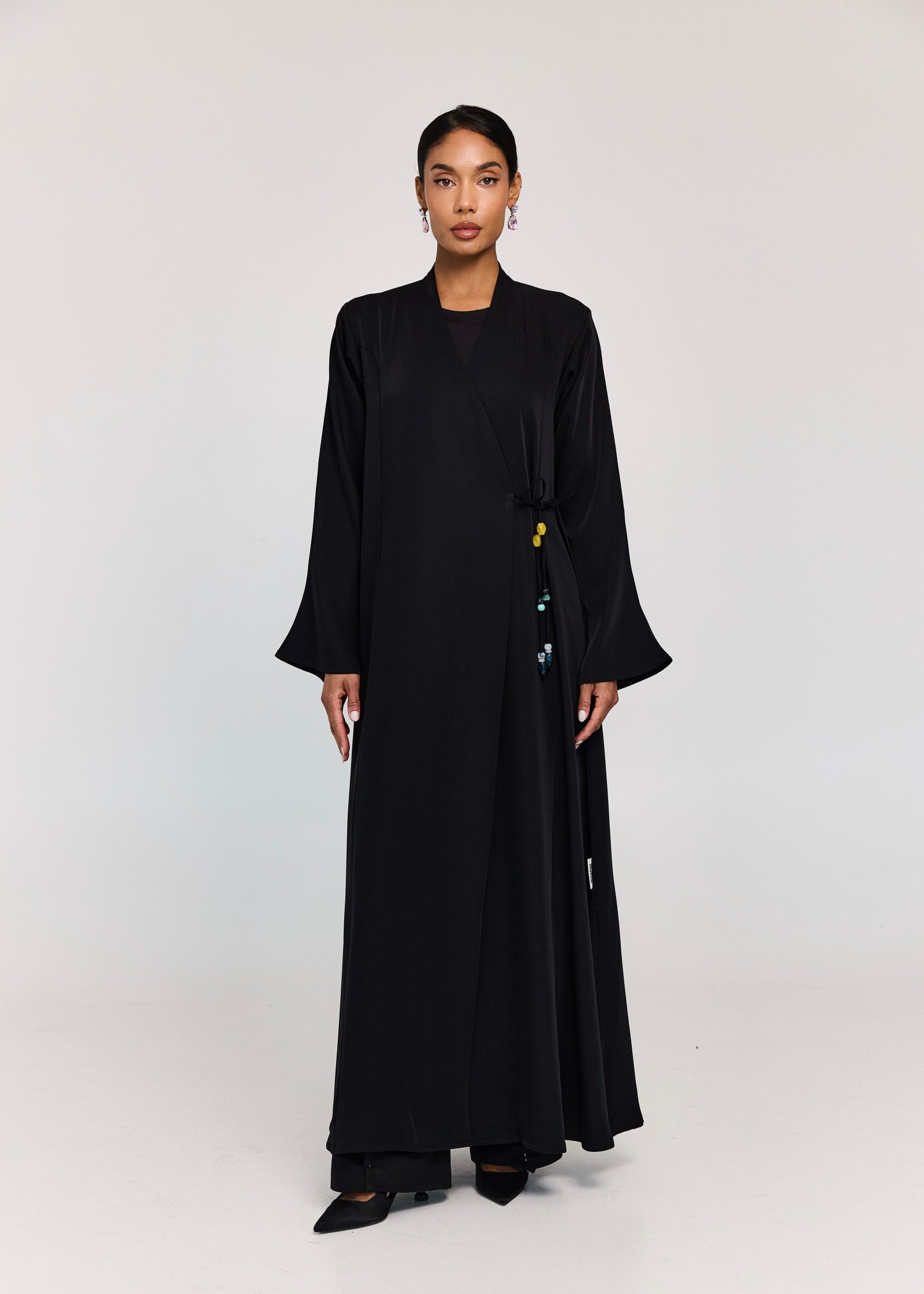 Beadline Wrap Abaya