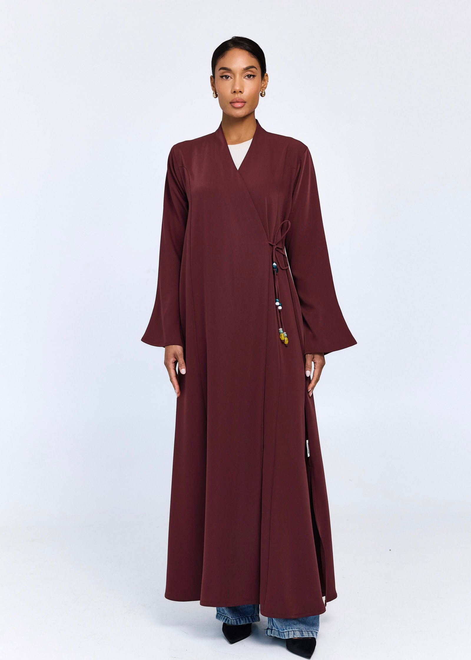 Beadline Wrap Abaya