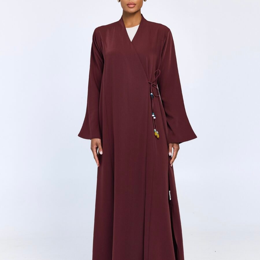Beadline Wrap Abaya