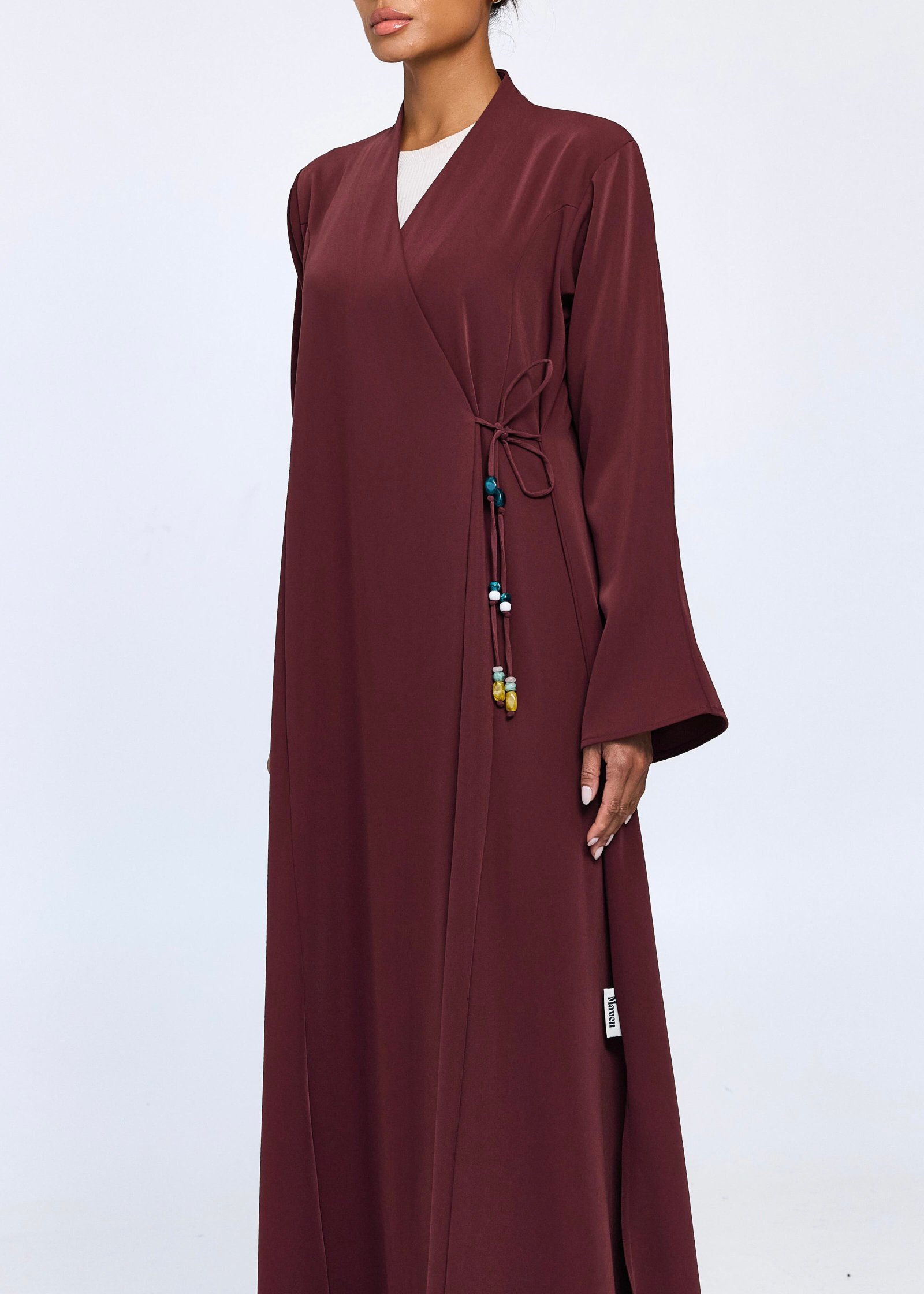 Beadline Wrap Abaya