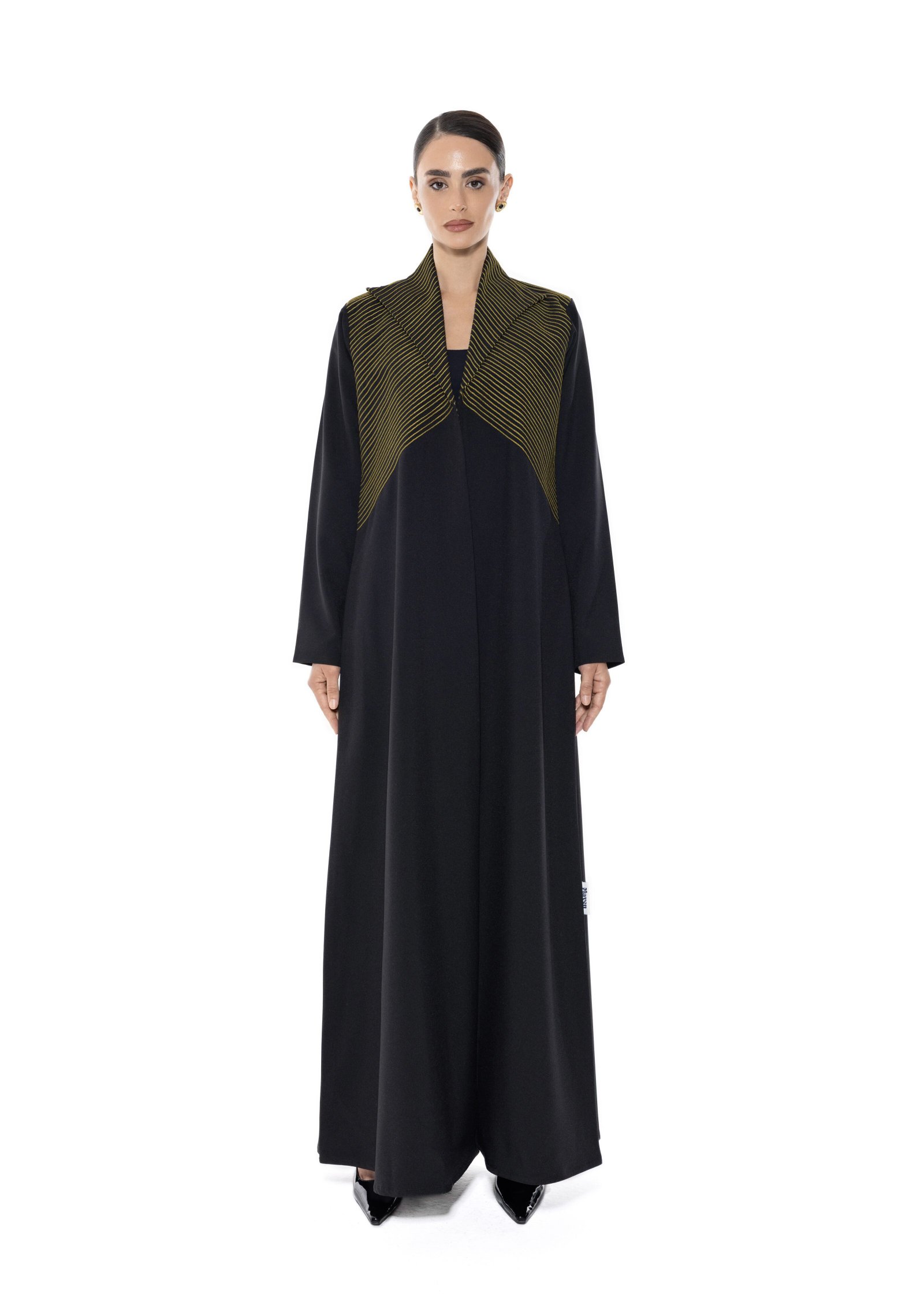 Stripe Collar Abaya