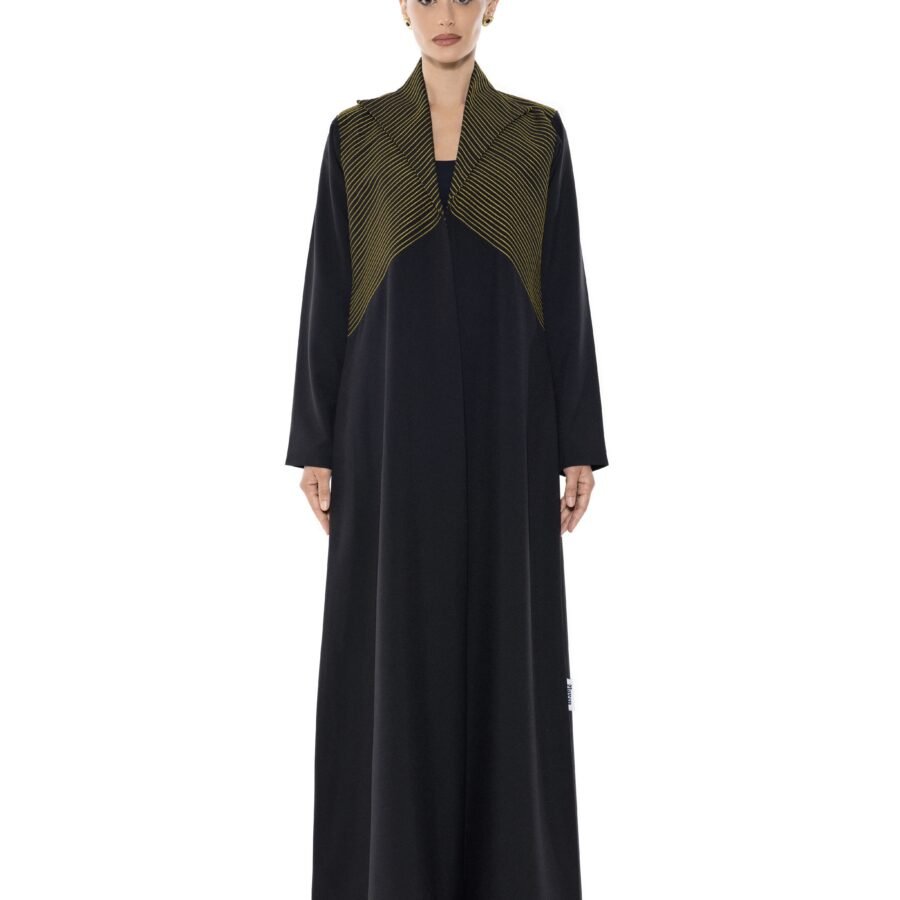 Stripe Collar Abaya