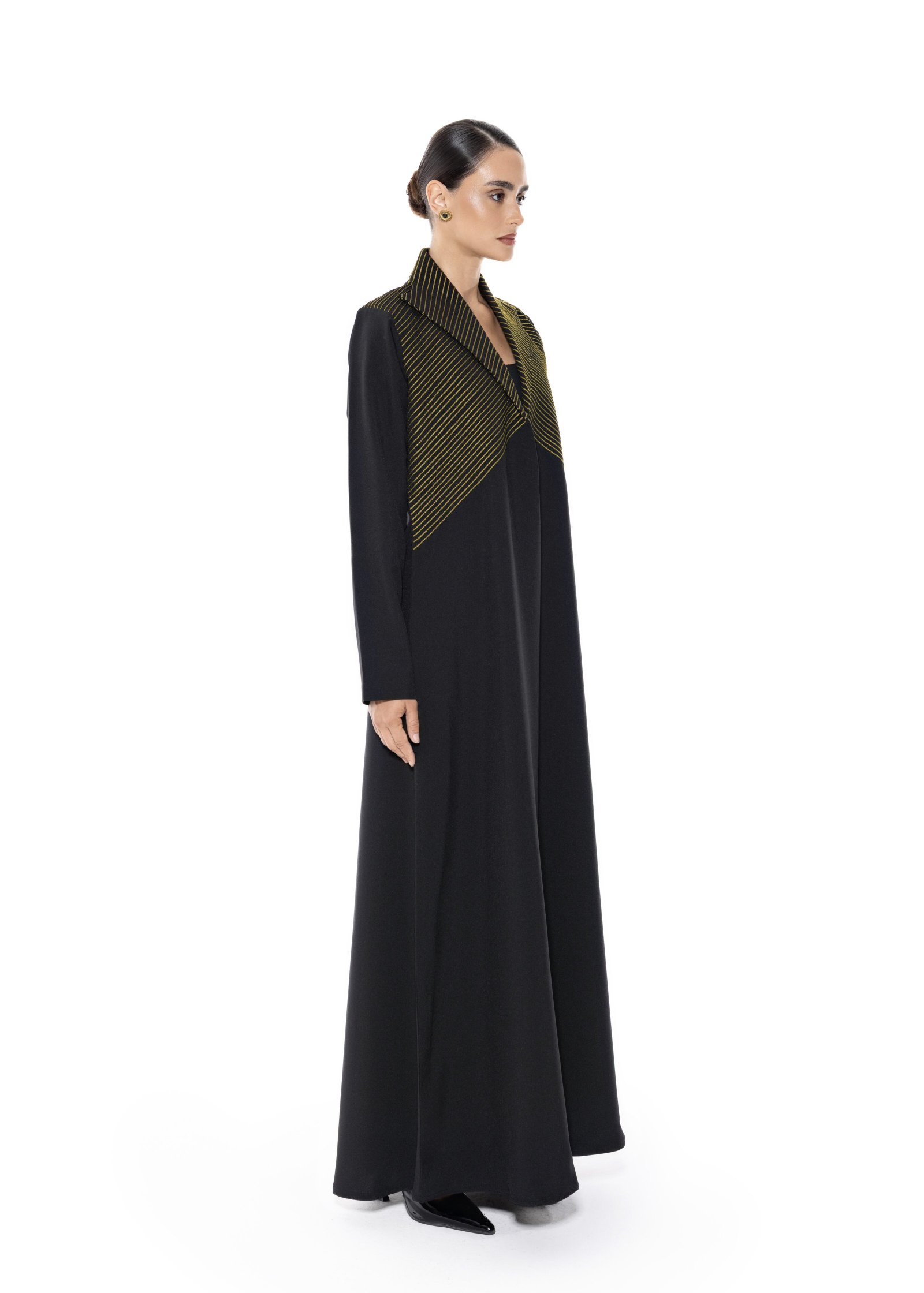 Stripe Collar Abaya