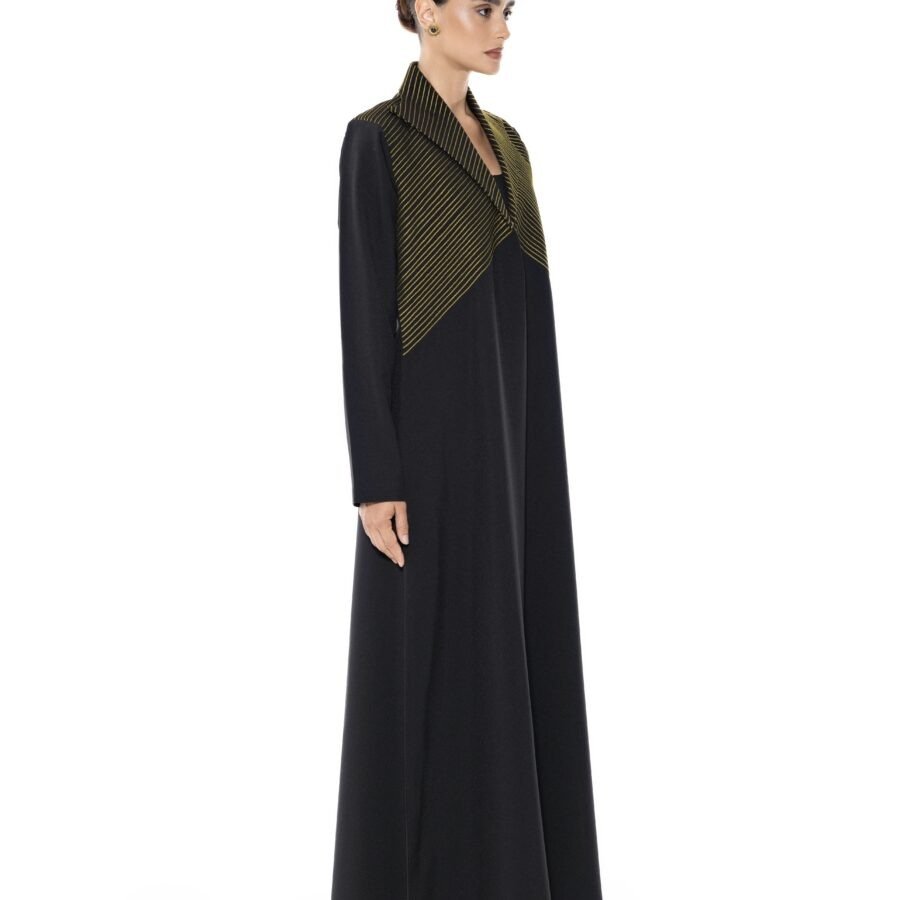 Stripe Collar Abaya
