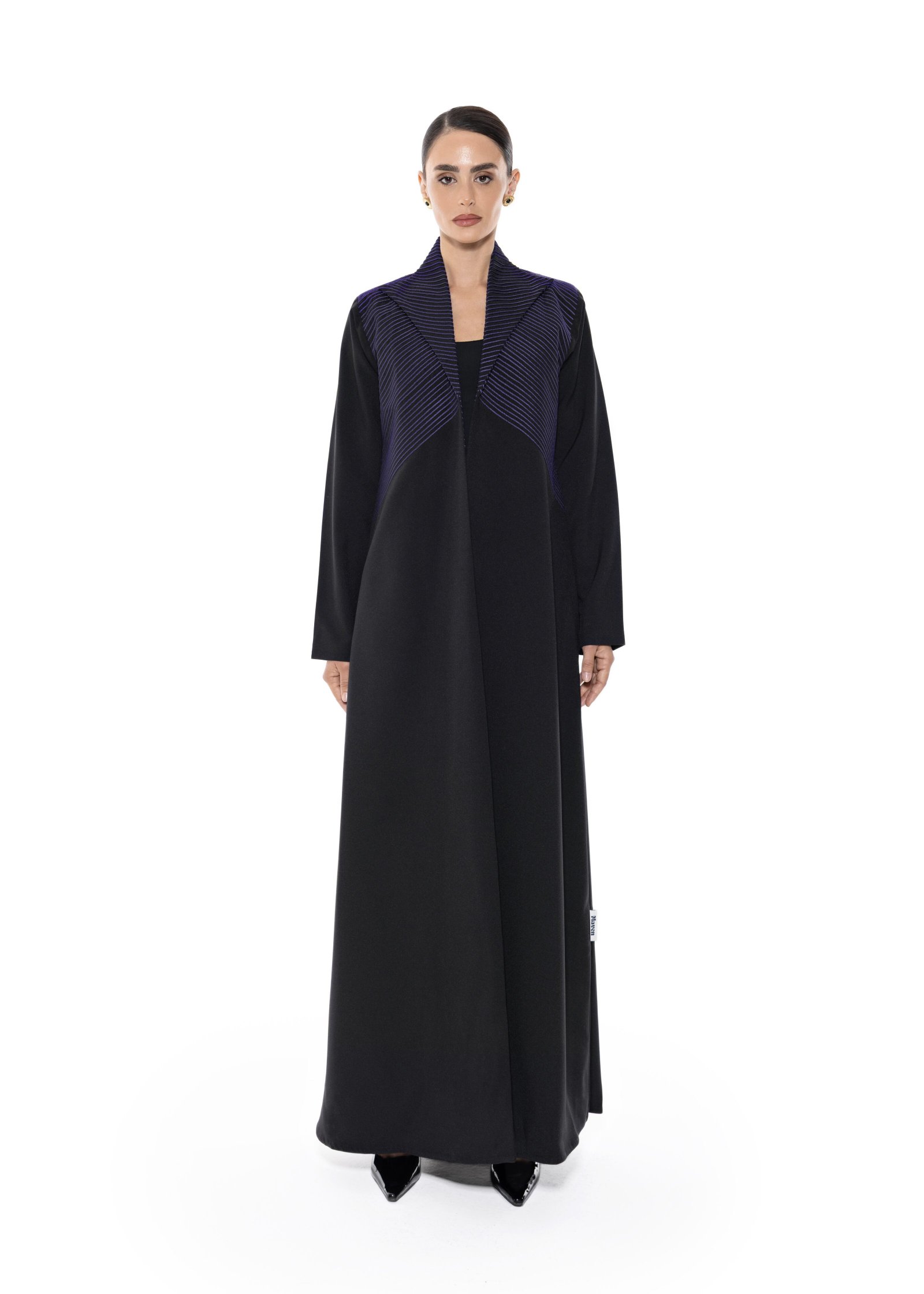 Stripe Collar Abaya