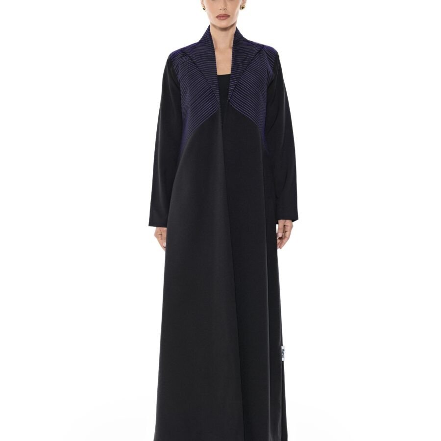 Stripe Collar Abaya