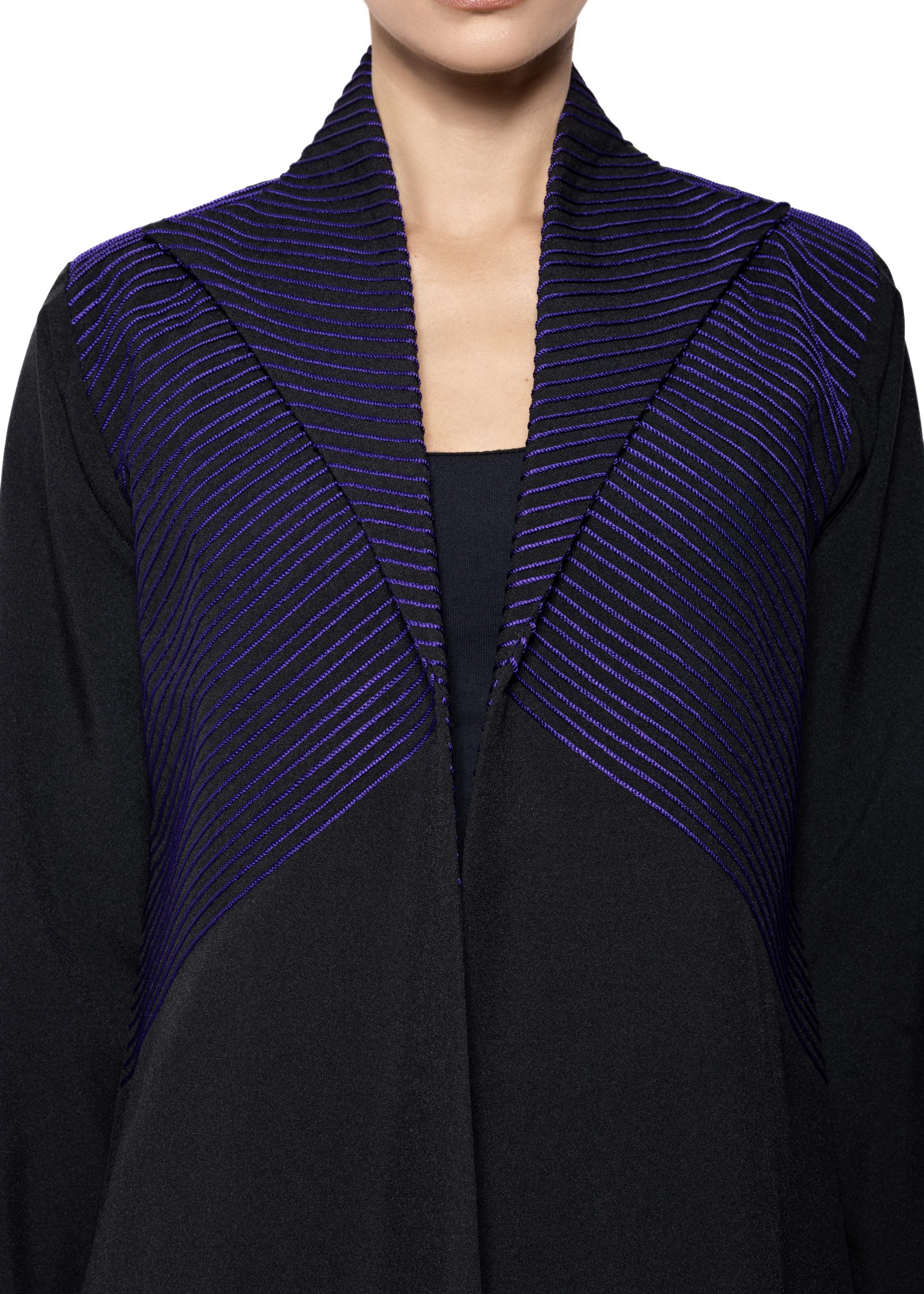 Stripe Collar Abaya