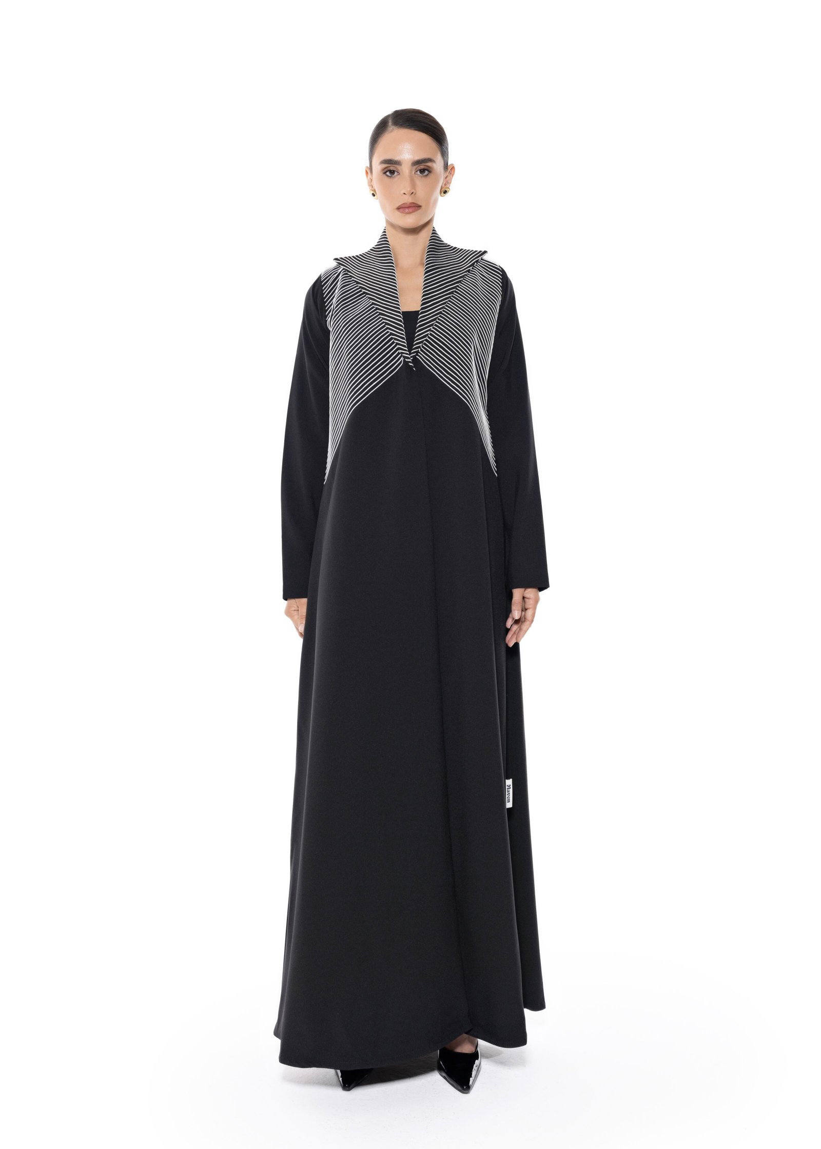 Stripe Collar Abaya