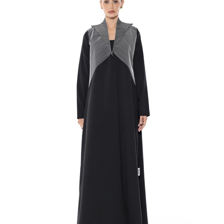 Stripe Collar Abaya