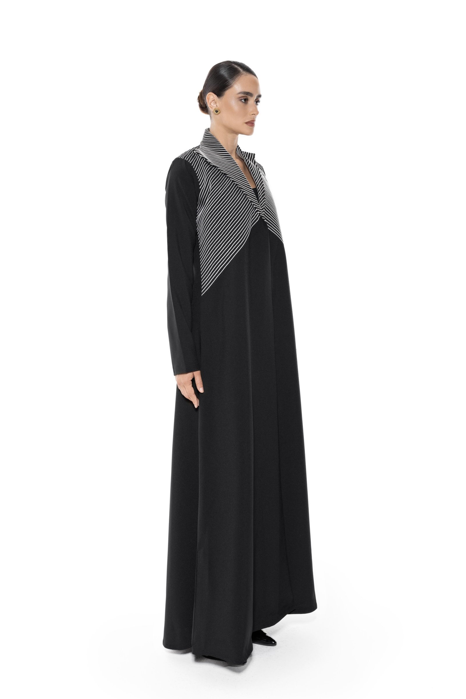 Stripe Collar Abaya