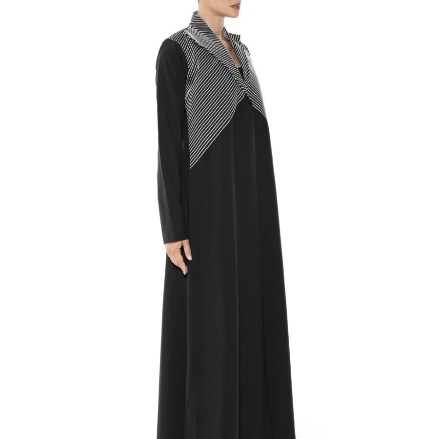 Stripe Collar Abaya