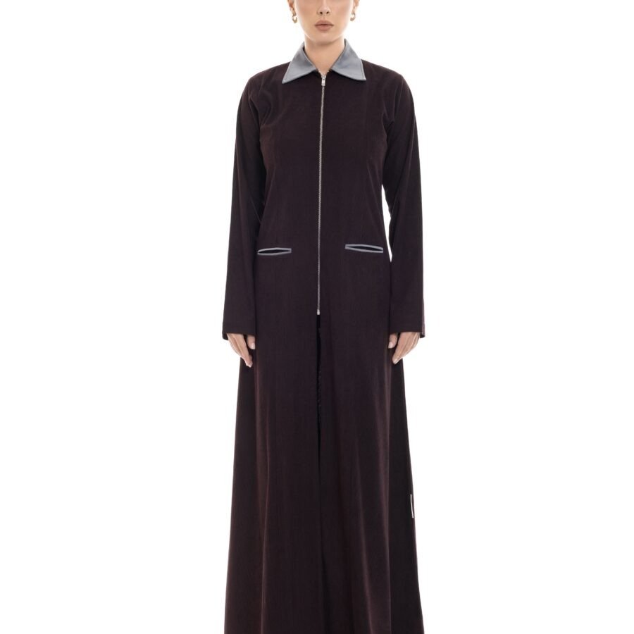 M168-1-Burgandy 1.jpg Zipline Abaya