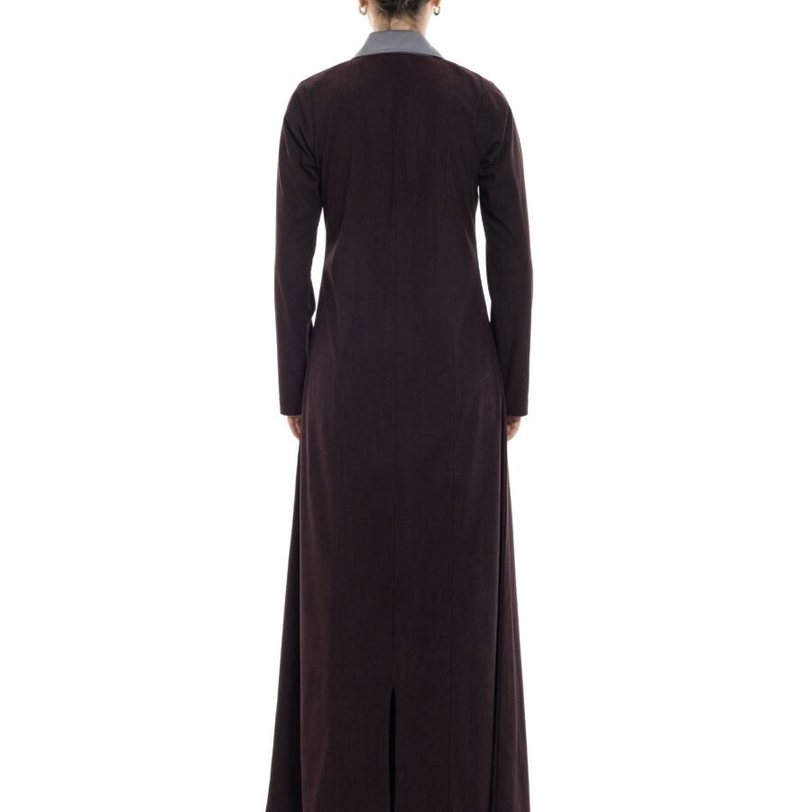 M168-2-Burgandy 2.jpg Zipline Abaya